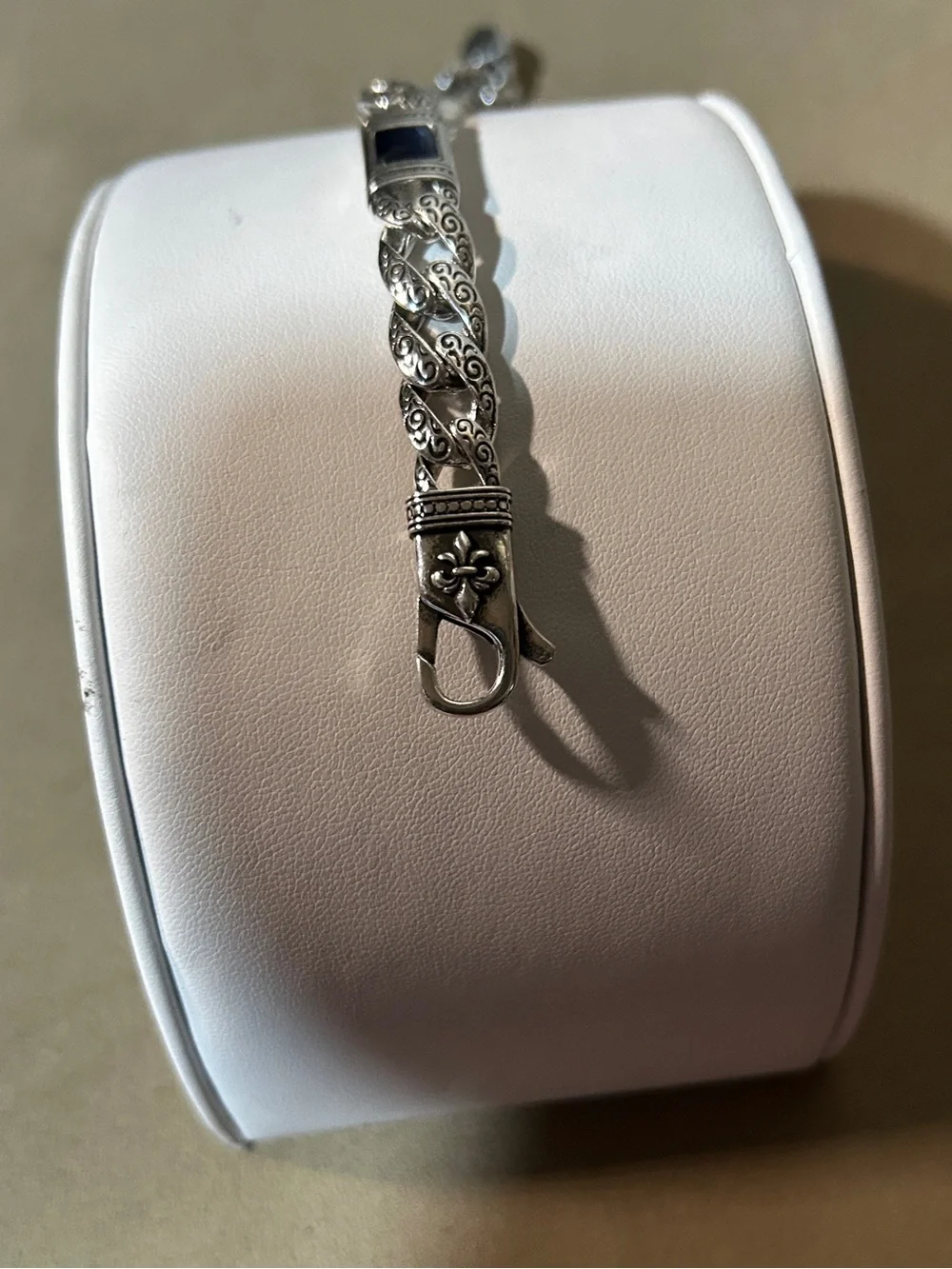 Fashion Nova Silver Bracelet with Blue Stones